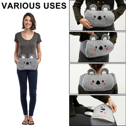 1-Liter Hot Water Bag with Plush Waist Cover - Portable and Cute Cartoon Hot Water Bottle Wrap