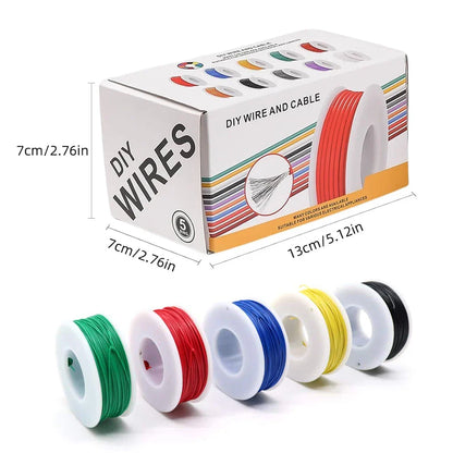 22AWG Flexible Silicone Wire – Stranded Tinned Copper, 5 Colors, 16.4ft/5m or 32.8ft/10m Each for Electrical DIY