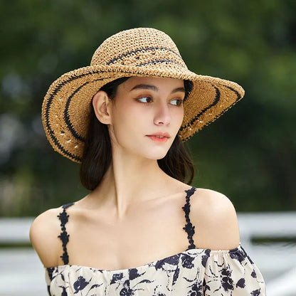 2023 Women’s Summer Straw Hat – Sunshade & Face Shield Hat with UV Protection, Versatile Sunscreen for Spring and Autumn