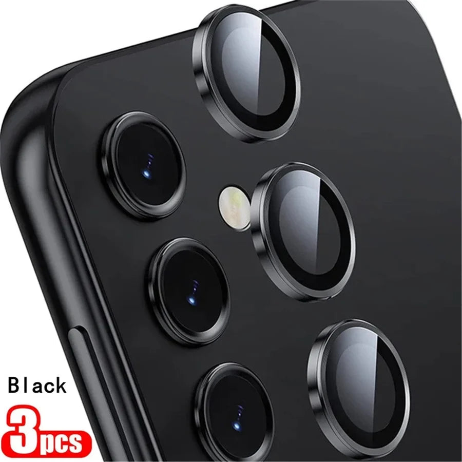 3Pcs Metallic Lens Protector Cover - Full Camera Protection for Samsung Galaxy S25 Plus S24 S23 FE A15 A35 A55 Series
