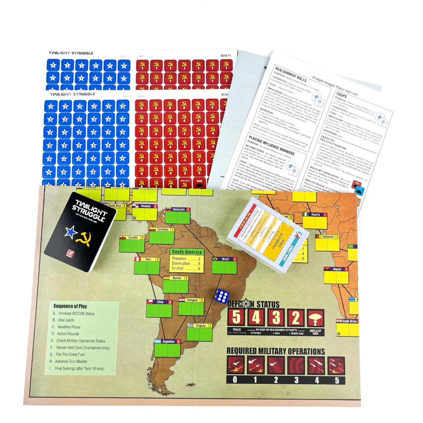 Twilight Struggle Cold War Strategy Board Game – 2 Player Epic Historical Simulation Game for Adults & Advanced Gamers