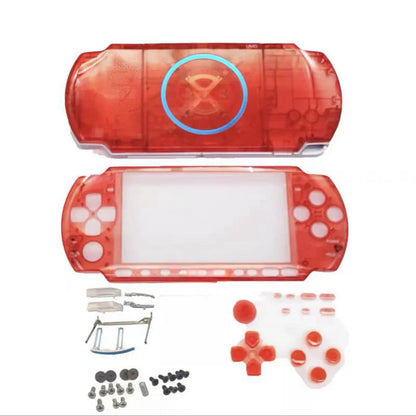 Clear Green Replacement Shell for PSP 3000/3001/3002/3003 – Front & Back Faceplate Cover with Repair Buttons & Stickers