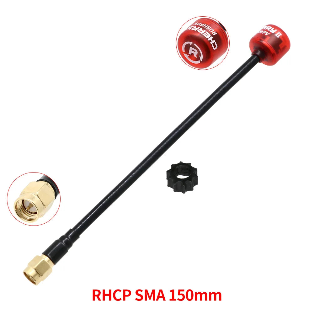 RUSHFPV Cherry 2 II 5.8G FPV Antenna — LHCP/RHCP SMA UFL IPEX MMCX for Freestyle Analog & Digital Drones