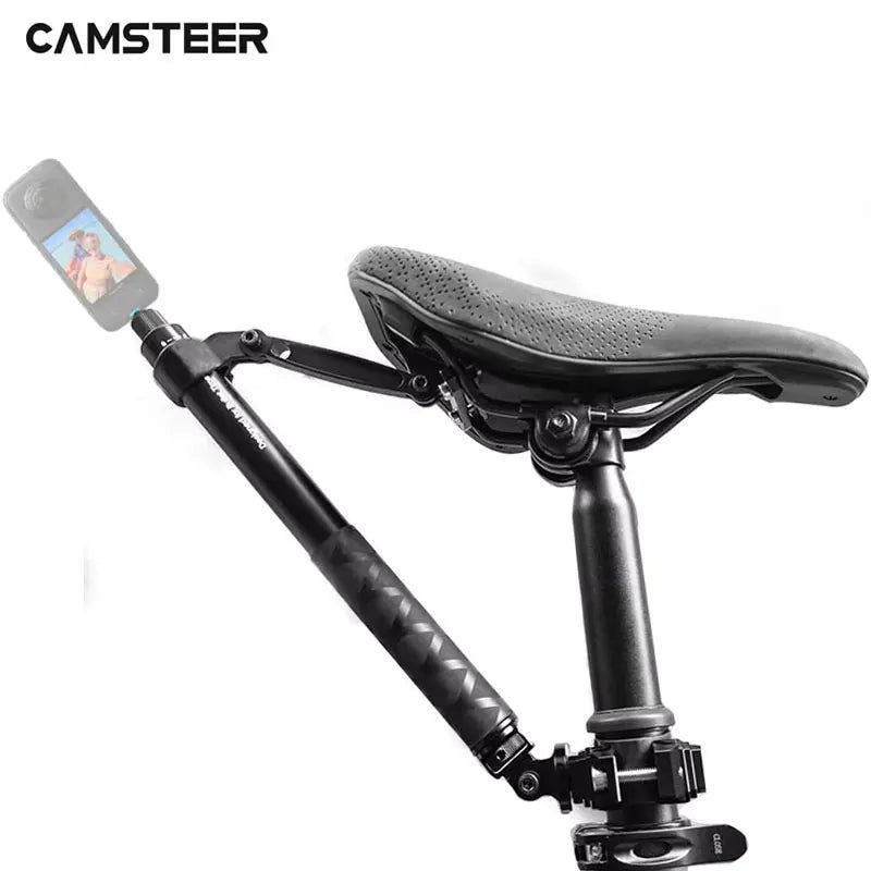 Camsteer Premium Bicycle Backseat Camera Mount – Third-Person View Holder for GoPro Hero 13-10, Insta360 X5-X2, Ace Pro2 & DJI 5 Cameras