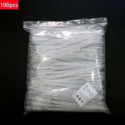 100PCS Laboratory Pipette Set — Plastic Disposable Graduated Droppers, 0.2/0.5/1/2/3/5/10mL for Liquid Measurement