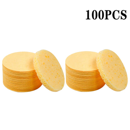 50–1000PCS Natural Wood Pulp Compressed Face Wash Sponges – Foaming Facial Cleansing Puffs for Skincare & Makeup Removal