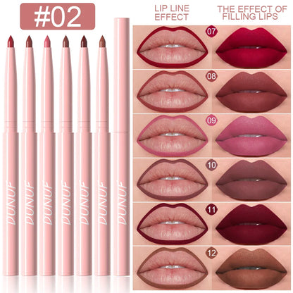 6pcs Waterproof Lip Liner Pen Set – Long-Lasting, Non-Fading, Easy Coloring Lip Gloss Makeup Set