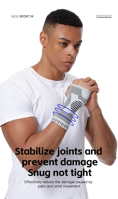 Adjustable Gym Wristband & Palm Guard — Sports Wrist Support Brace with Compression Gloves for Carpal Tunnel