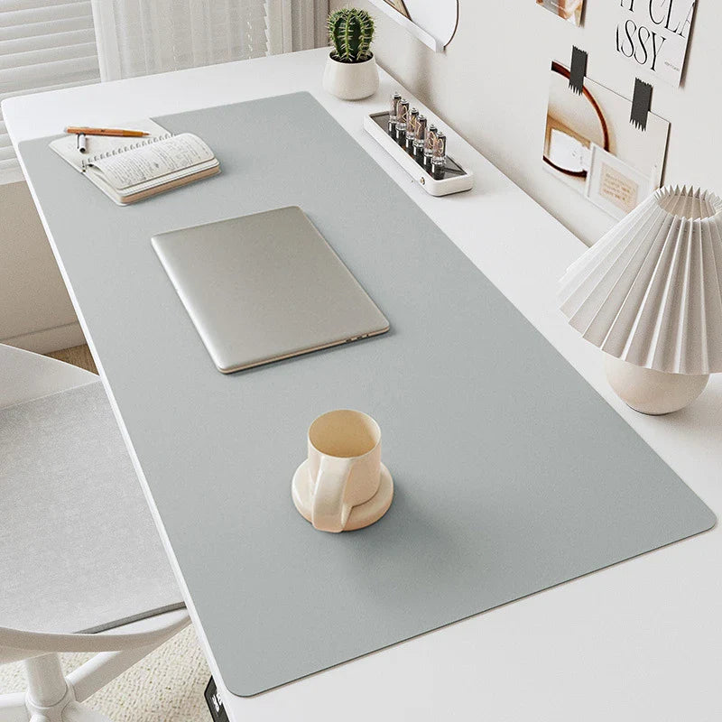 PU Leather Desk Mouse Pad – Waterproof Non-Slip Gaming & Office Keyboard Mat, Solid Color Computer Desk Mat Protector
