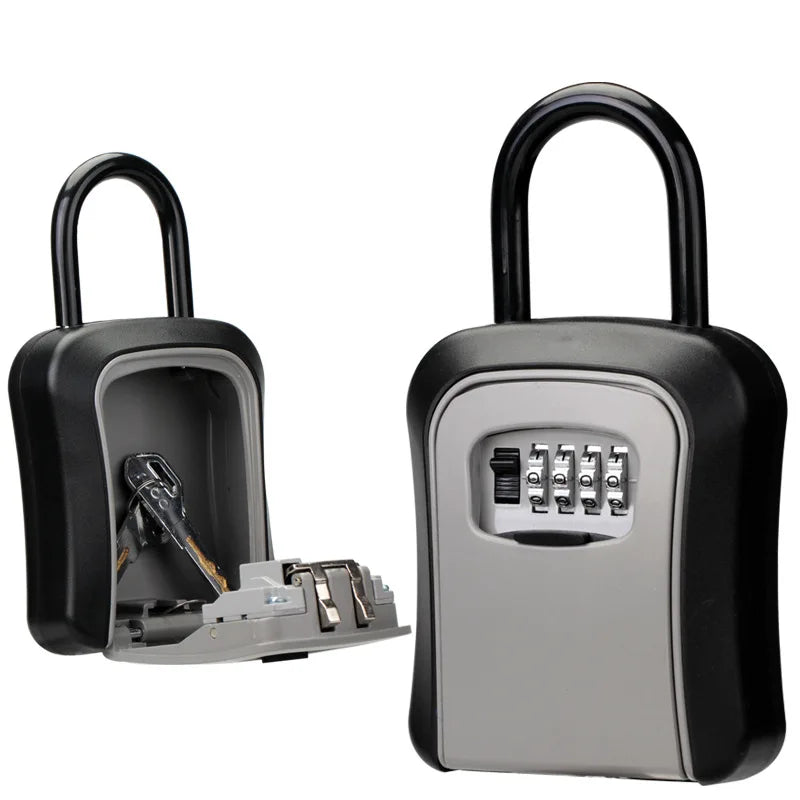 4 Digit Code Key Box – Waterproof Outdoor Password-Protected Storage with Steel Wire Hook for Key Hanging and Security