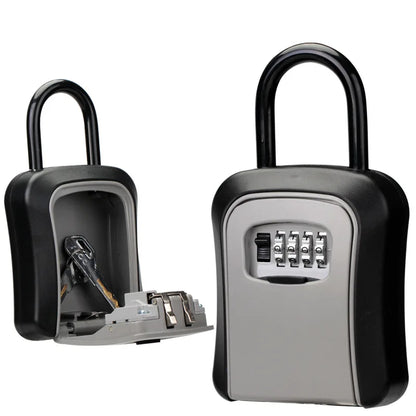 4 Digit Code Key Box – Waterproof Outdoor Password-Protected Storage with Steel Wire Hook for Key Hanging and Security