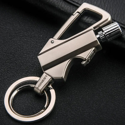 Outdoor Multifunctional Keychain Lighter — Portable Metal Kerosene Ignition Tool for Camping