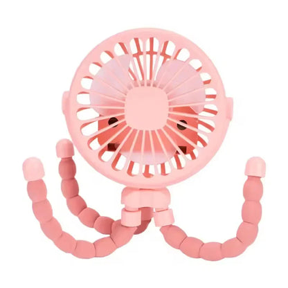 Mini Octopus Stroller Fan – Handheld USB Charging Bladeless Fan, Small Folding Silent Fan for Table, Outdoor, and Baby Use