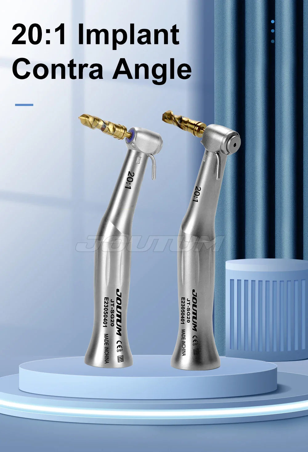Dental 20:1 Implant Contra Angle Handpiece – Slow Speed for E-Type Micromotor, Compatible with Dental Implants
