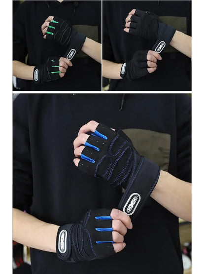 Outdoor Sports Fingerless Gloves – Long Wrist Guard for Men & Women, Ideal for Gym, Cycling, Hiking, Boxing & Training Workouts