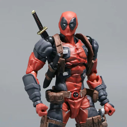 AMAZING YAMAGUCHI Deadpool & Wolverine 2.0 Action Figure – Grey Mutants Joint Movable KAIYODO Model Toy for Kids & Collectors