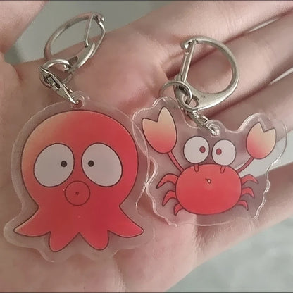 Anime Go For It Nakamura-kun Acrylic Keychains - Octopus & Crab Keyring Desk & Car Decorations