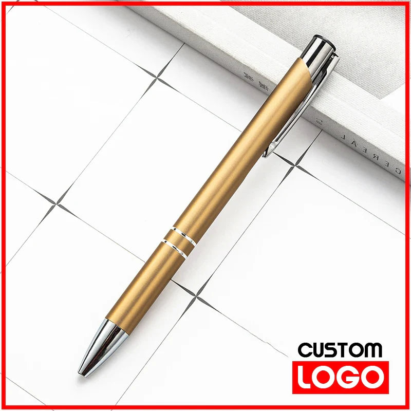 50PCS Custom Metal Ballpoint Pens — Personalized Engraved Logo Advertising Pen, Ideal Gift and Promotional Item