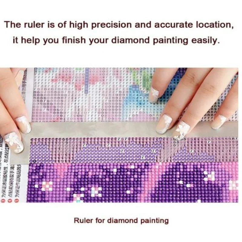 Practical 5D DIY Diamond Painting Ruler: Point Drill Cross Stitch Net Rule for Diamond Embroidery - Craft Accessories