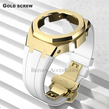 GEN4 Casioak GA2100 Mod Kit – Stainless Steel Case, Bezel, and Rubber Strap Replacement for G-SHOCK GA2100/GA2110