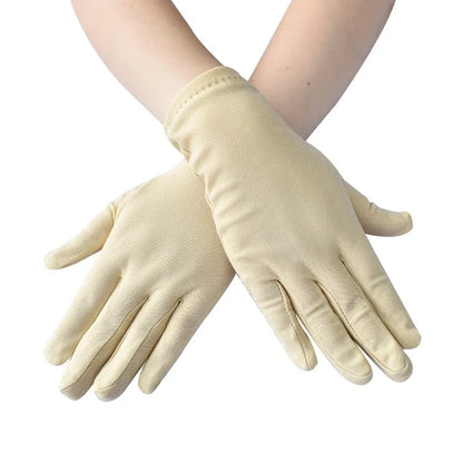 Women’s Satin Summer Gloves – Thin Breathable Solid Color UV Sun Protection Gloves for Driving, Dance & Ceremonial Performance