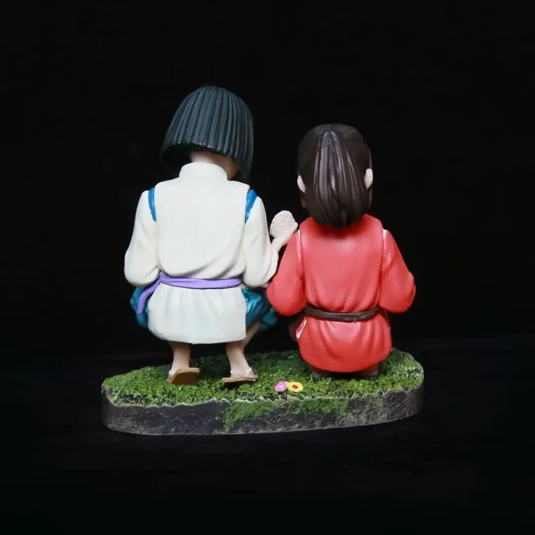Bandai Hayao Miyazaki Anime Figurines – Chihiro Meets Haku Onigiri Scene 2D Desktop Display