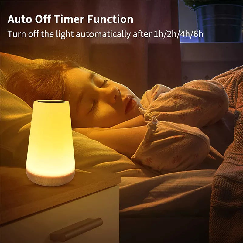 Elevate Your Ambiance: 13 Color Changing Night Light - RGB Remote Control, Touch Dimmable Lamp - Portable Bedside Table Lamp, USB Rechargeable for Convenience
