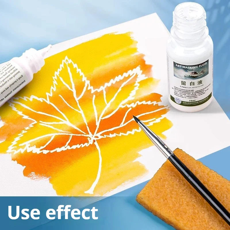 Art Masking Fluid – 18/30/75ml Stay White Cover Liquid for Watercolor Painting, School & Office Art Supplies