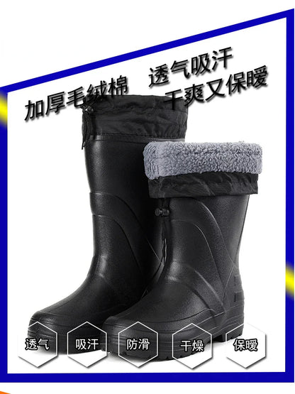 2025 Men’s High-Quality EVA Rain Boots – Non-Slip, Waterproof Winter Snow & Work Shoes with Platform