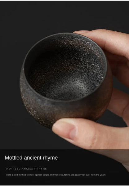 Japanese Handmade Stoneware Tea Cup – Small Kung Fu Single Teacup Vintage Style