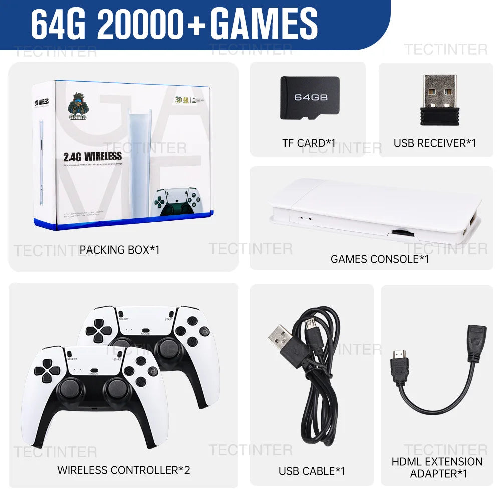 M15 4K Mini Game Stick Console – Retro Handheld with 20,000 Games, HD Video, and 2.4G Dual Wireless Controllers