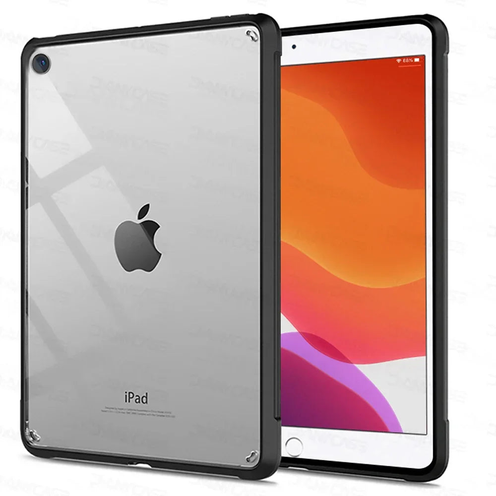 Silicone Transparent Case for iPad Pro 11", Air 4/5 (10.9"), Mini 4/5/6 & iPad 7/8/9/10th Gen (9.7"–10.5") Cover Funda