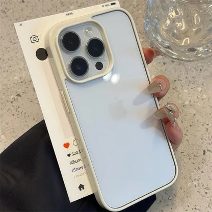 Luxury Clear Acrylic Phone Case for iPhone 11–17 Pro Max - Transparent Candy Bumper Protection Cover