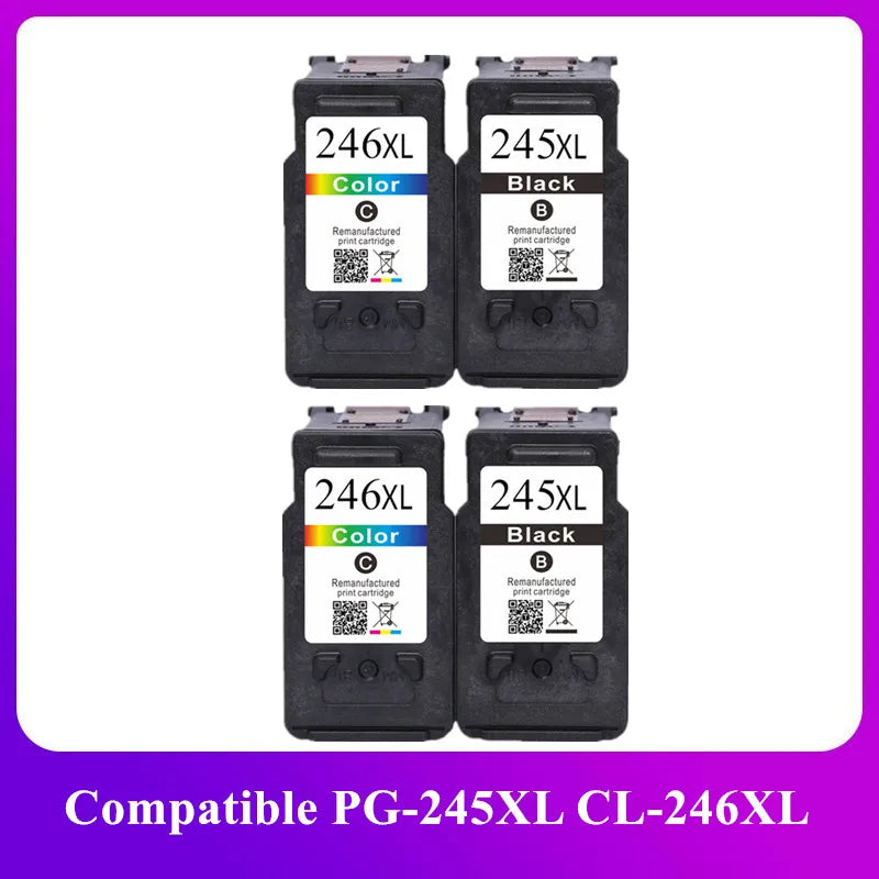 PG-245XL / CL-246XL Ink Cartridges for Canon – High Yield Replacement Ink Set for Pixma iP2820, MX492, MG2924 & MG2520 Printers