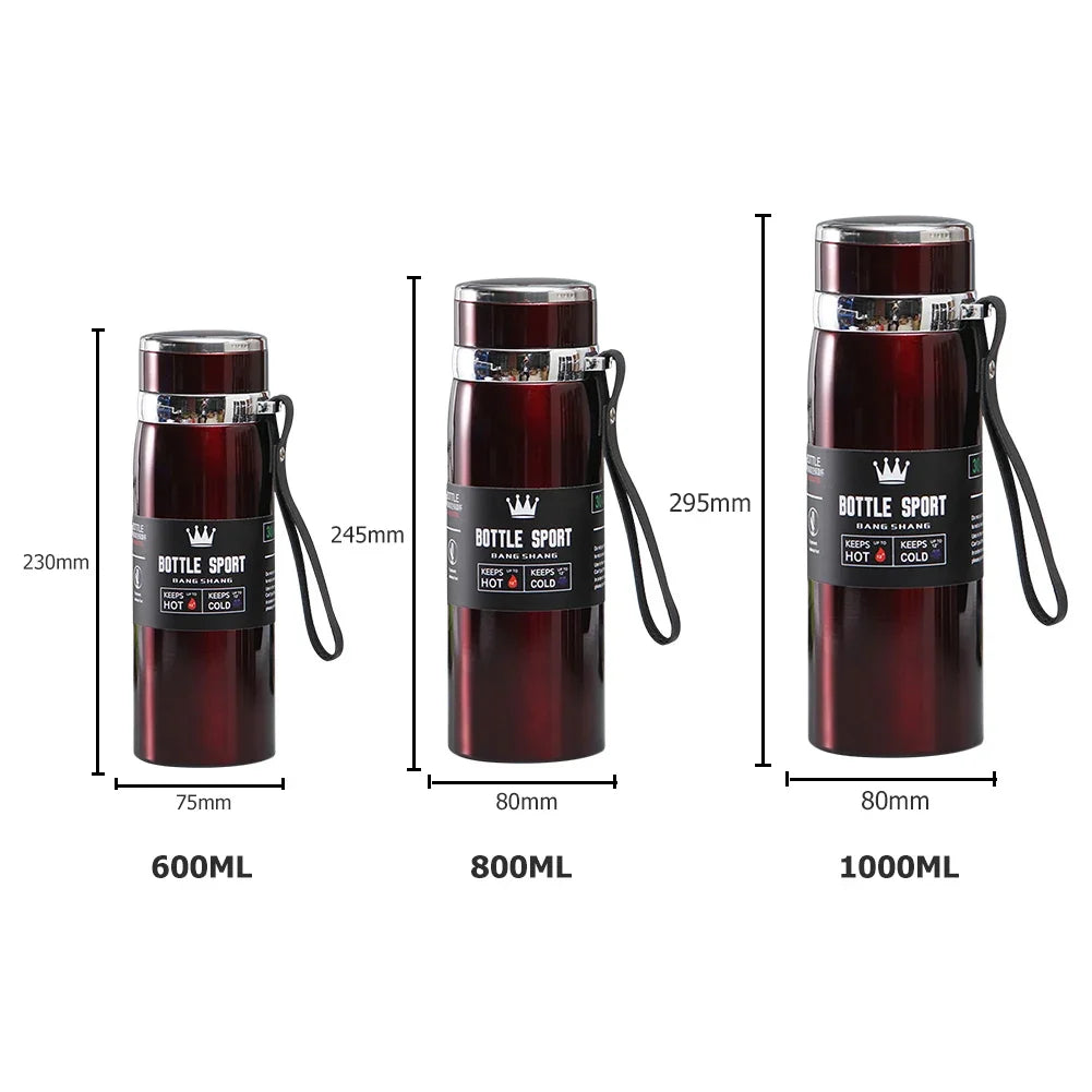 1000ml Stainless Steel Thermal Bottle – Double Wall Vacuum Insulated Leakproof Thermos for Coffee & Tea, Office Travel Flask