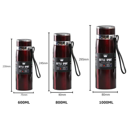 1000ml Stainless Steel Thermal Bottle – Double Wall Vacuum Insulated Leakproof Thermos for Coffee & Tea, Office Travel Flask