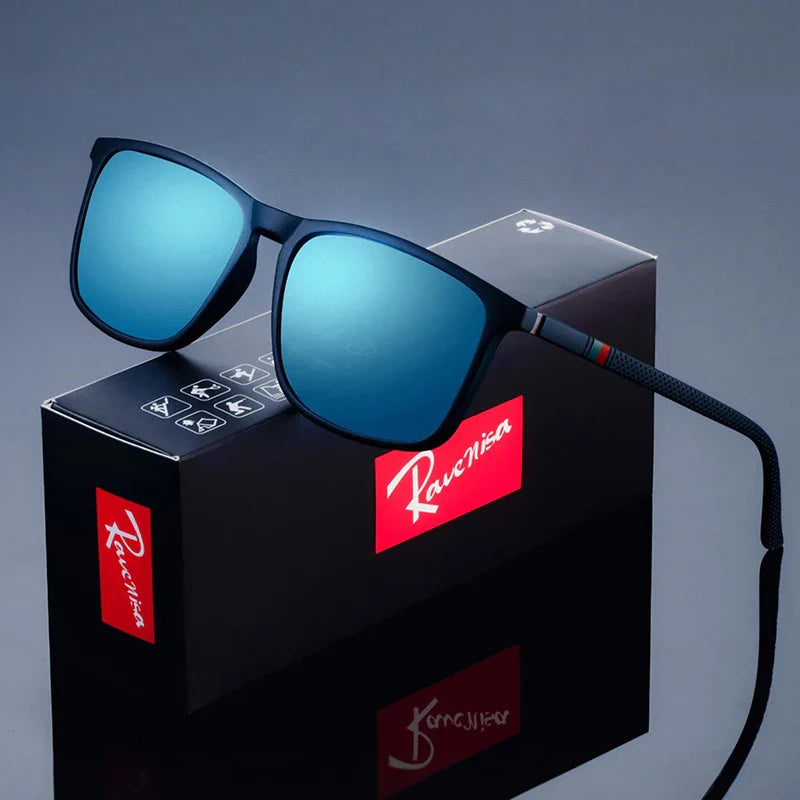 Fashion Square Polarized Sunglasses for Men – Luxury Designer UV400 Driving & Fishing Eyewear