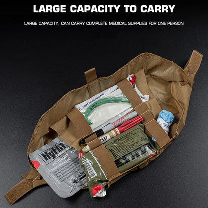 Tactical Trauma Pouch Roll 1 – IFAK Individual First Aid Kit EDC Medical Rapid Belt Bag for Airsoft, Hunting & Plate Carrier Gear