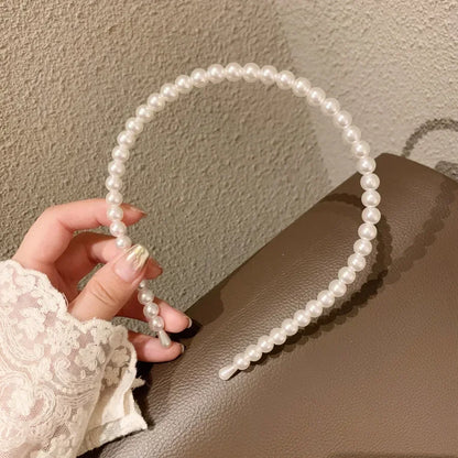 Fashion White Faux Pearl Hair Hoop – Elegant Full Pearl Bridal Headband, Wedding Hair Accessories for Women & Girls