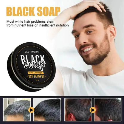 Polygonum Multiflorum Black Hair Soap — Darkening Shampoo Bar for Gray Hair Repair, Face & Body, Men & Women