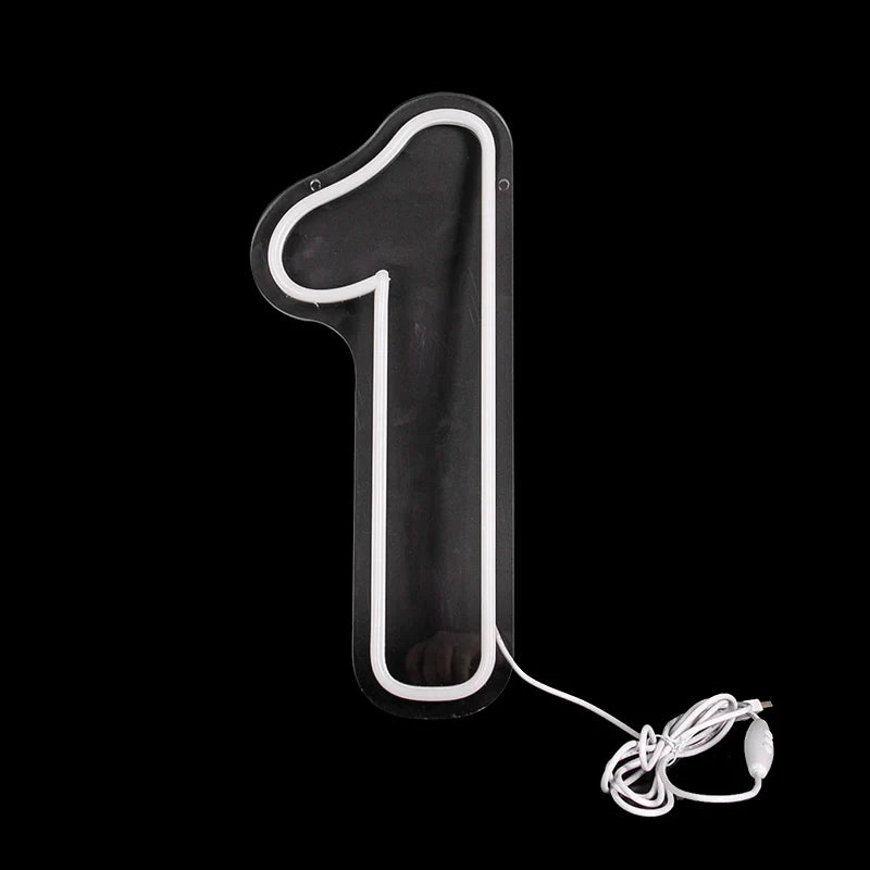 Numbers Neon Sign 0–9 – Acrylic LED Birthday, Wedding & Business Wall Decor with Switch