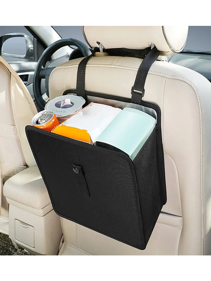Car Mounted Garbage Bin – Portable Hanging Rear Storage Basket, Waterproof Garbage Bin Storage Box