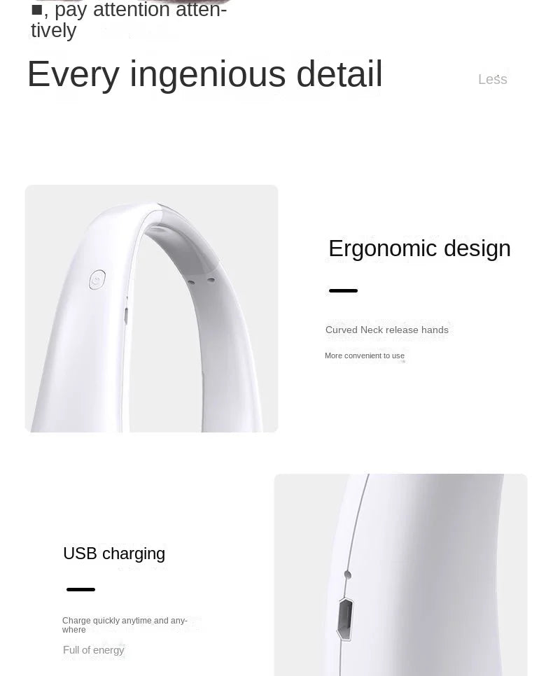 New Mini Neck Portable Bladeless Fan - 1200mAh Rechargeable Air Cooler, 3 Speeds for Summer Sports, Hanging Neck Design