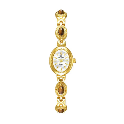 Oval Gold Women's Watch – Luxury Rhinestone Dress & Casual Quartz Small Dial Wristwatch 2025 ⌚✨