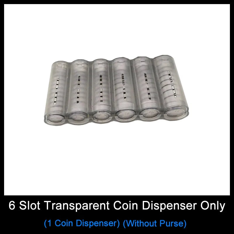 6-Slot Euro Coin Dispenser Wallet – Zipper Pocket Driver & Waiter’s Purse, Coin Sorter & Cash Collector