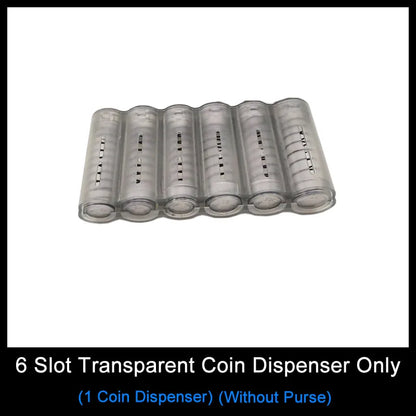 6-Slot Euro Coin Dispenser Wallet – Zipper Pocket Driver & Waiter’s Purse, Coin Sorter & Cash Collector