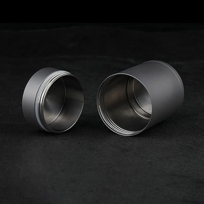 Titanium Alloy Double-Lid Airtight Jar — Waterproof Travel Storage Container for Tea, Capsules & Leaves
