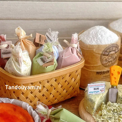 Miniature Kitchen Scene Props – Eggs, Flour & Cake for 1:6 1:8 1:12 BJD & Blythe Dollhouse DIY Accessories