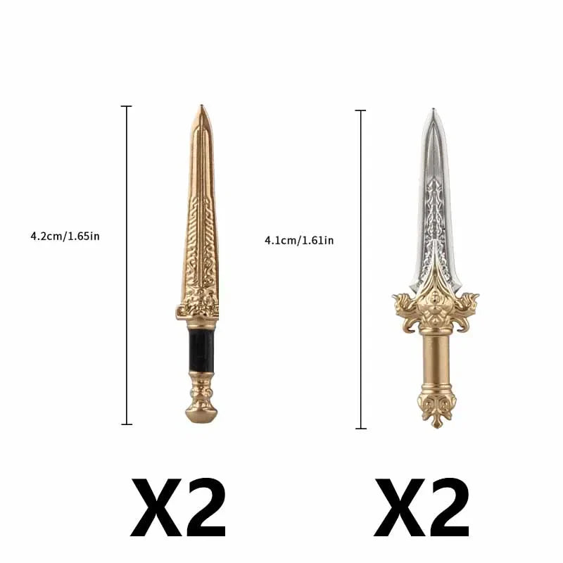 Medieval Figure Weapons Building Blocks Kit – King Sword, Lion Shield, Trident & Double-Edged Axe Battle Toy
