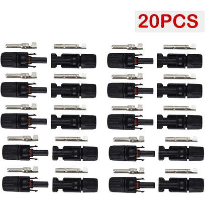 DC Solar Connector Kit 1000V 30A – IP67 Waterproof PV/MC Cable Connectors (5–200 Pcs, 2.5/4/6mm²)